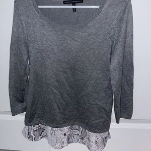 White House Black Market Light Grey Sweater